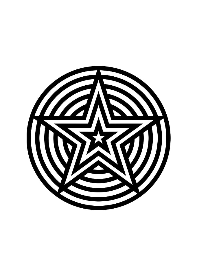 White Geometric Glyph Sign