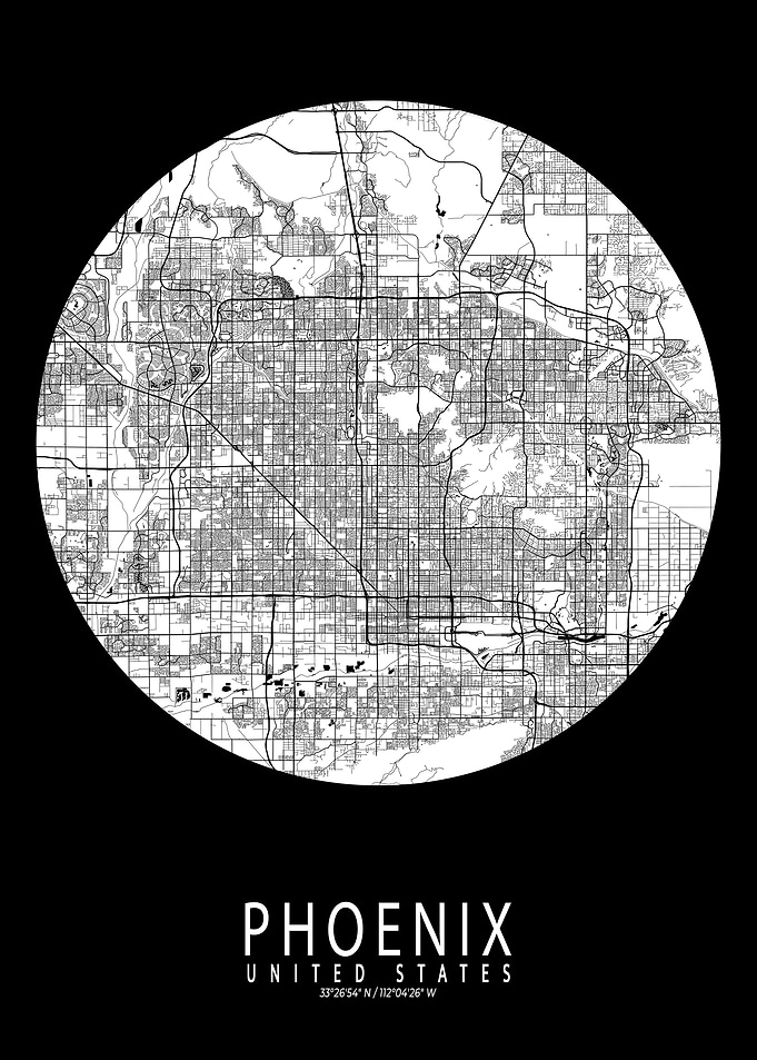 Phoenix City Map Full Moon