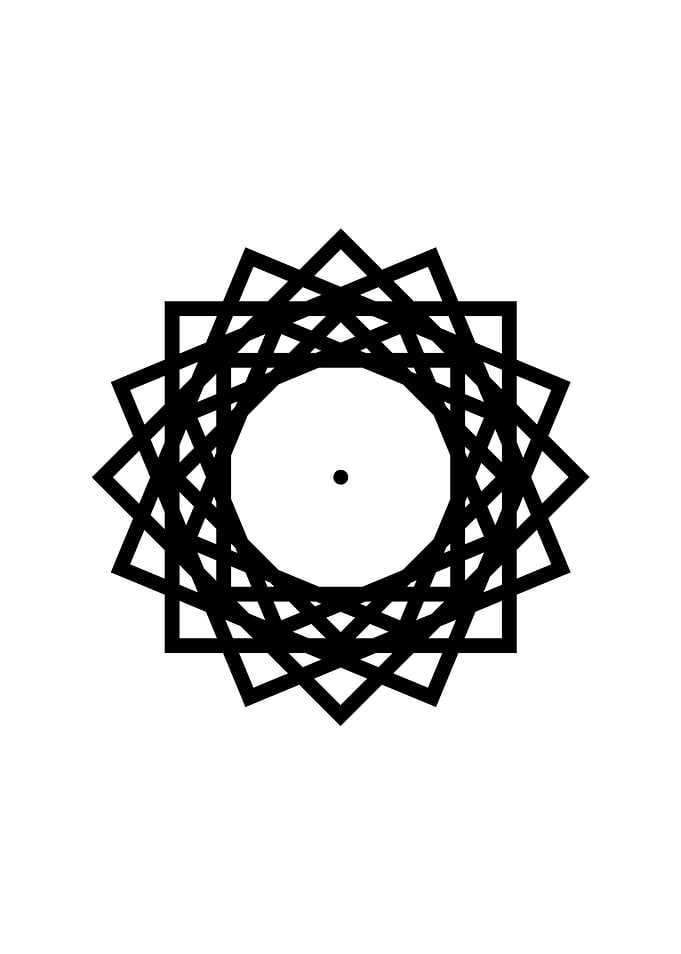 White Geometric Glyph Sign