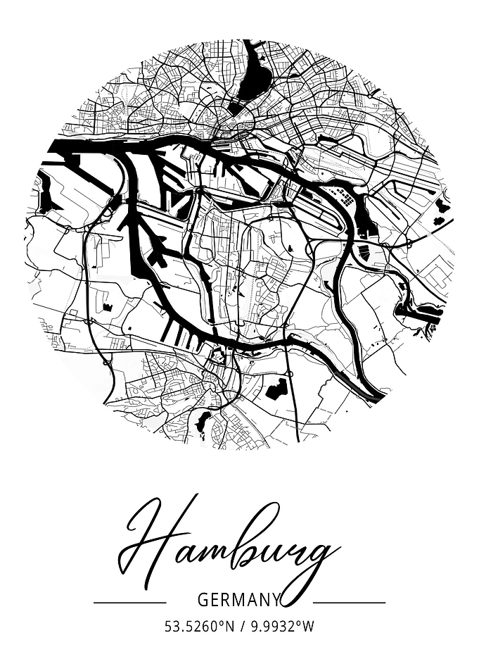 Hamburg City Map Germany