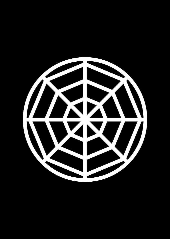 White Geometric Glyph Sign