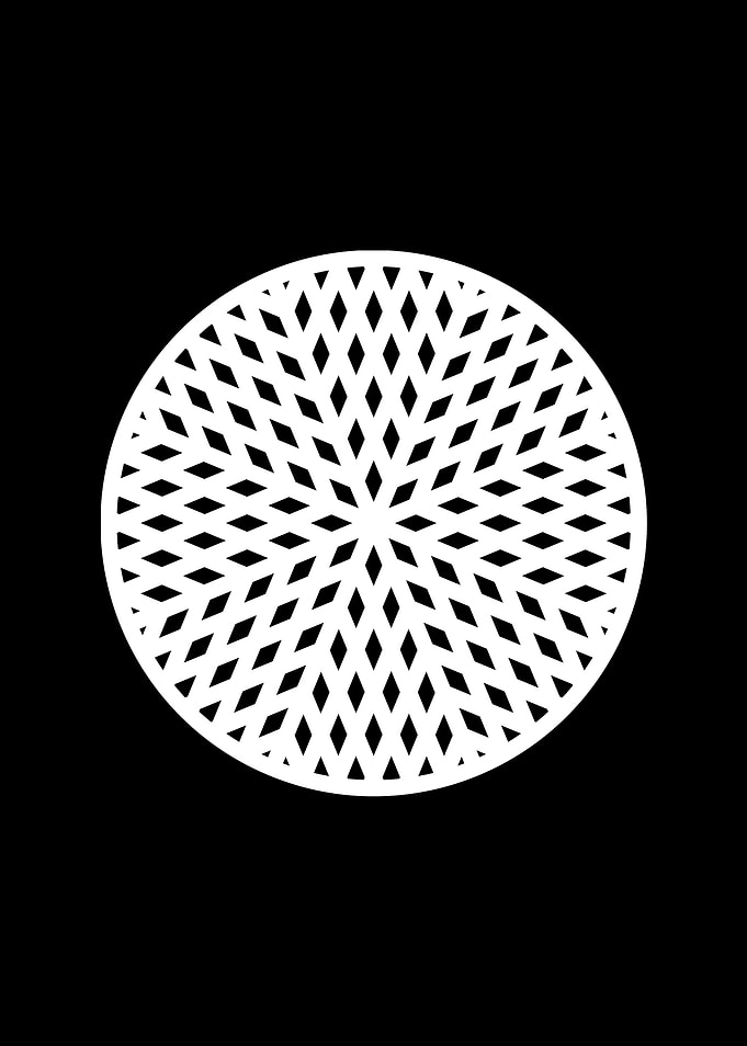 White Geometric Glyph Sign