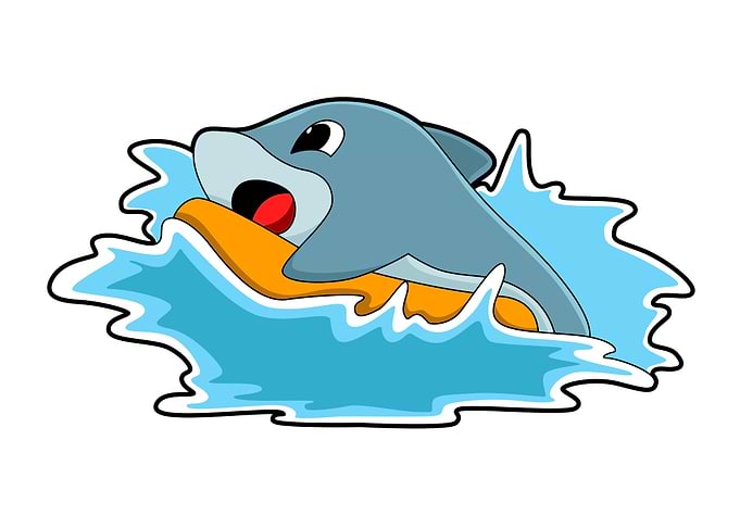 Dolphin Surfing Surfboard