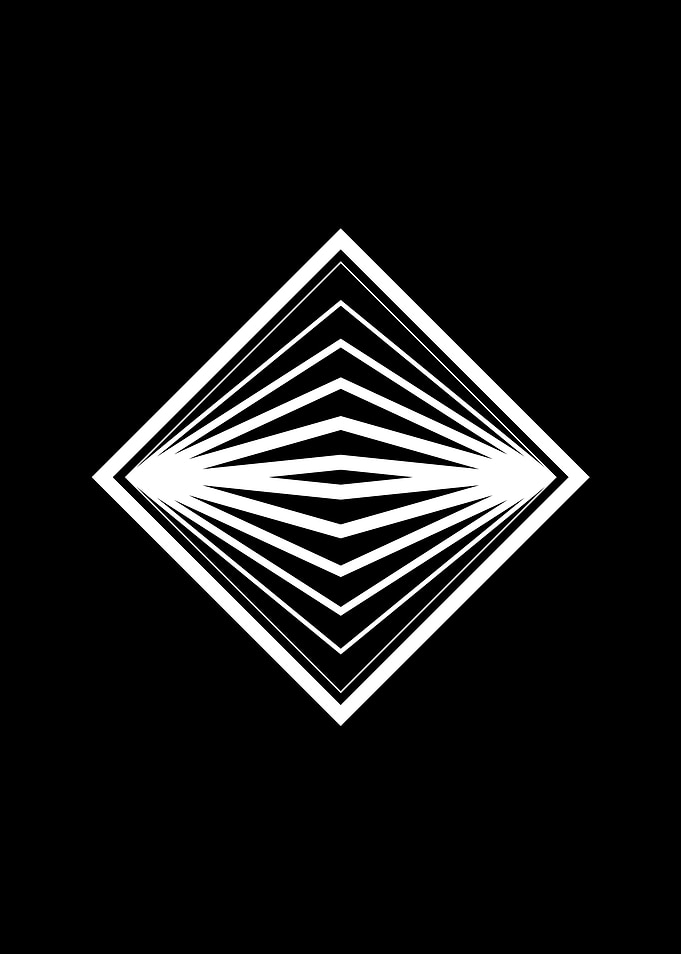 White Geometric Glyph Sign