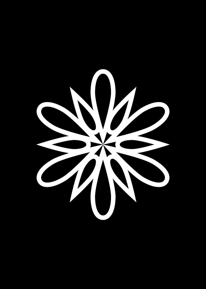 White Geometric Glyph Sign