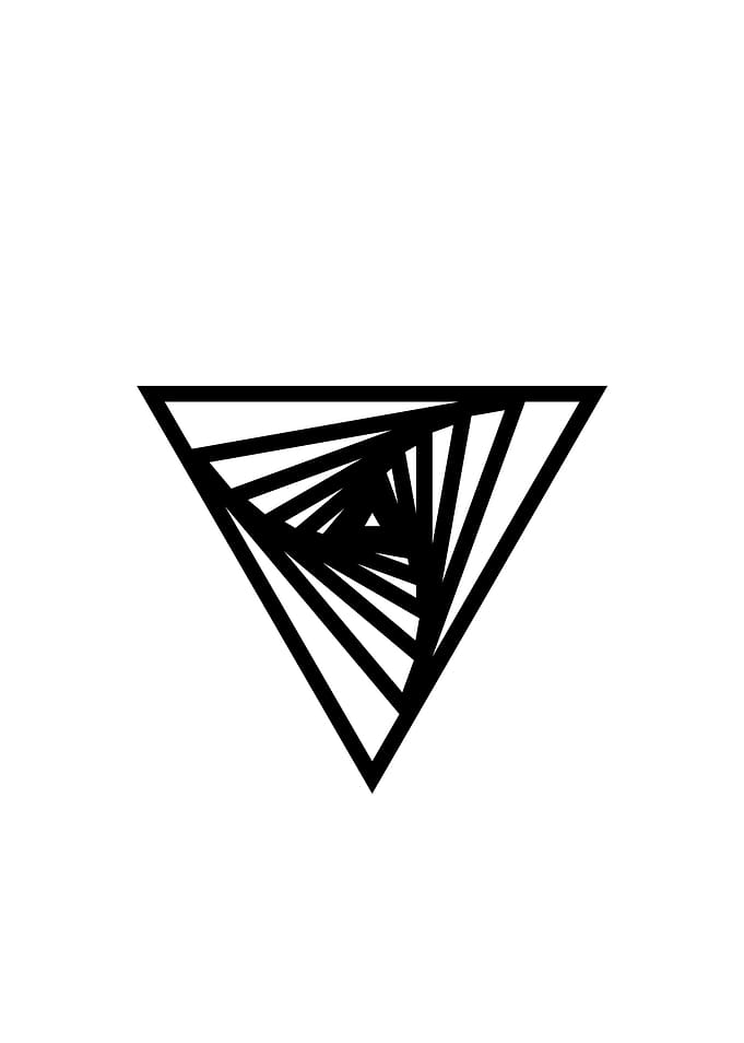 White Geometric Glyph Sign
