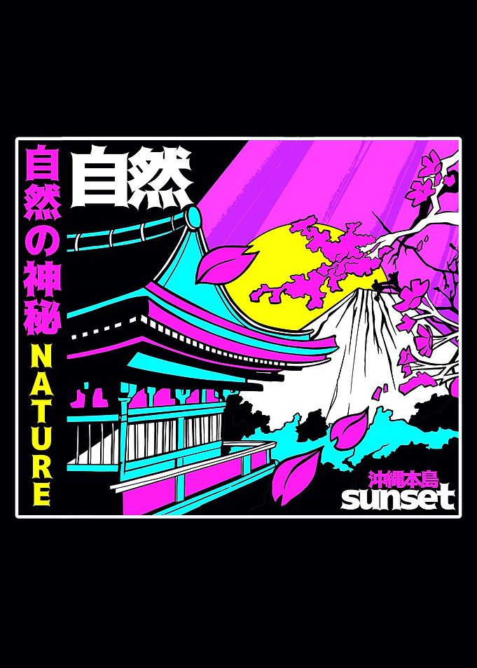 Vaporwave Sunset In Japan