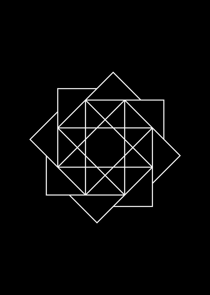 White Geometric Glyph Sign