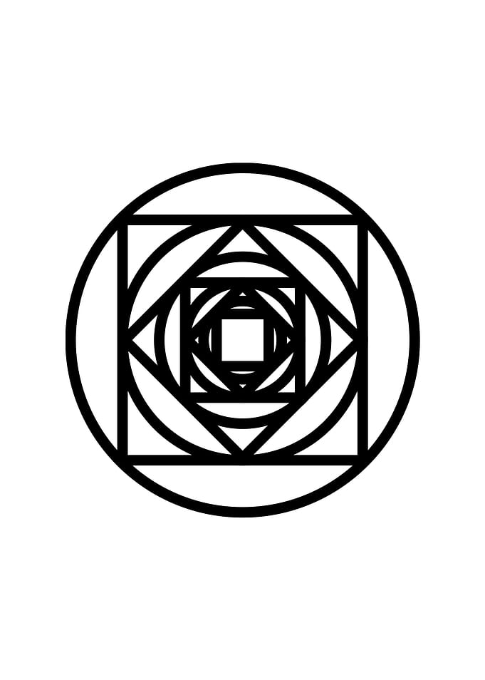 White Glyph Mandala Rune