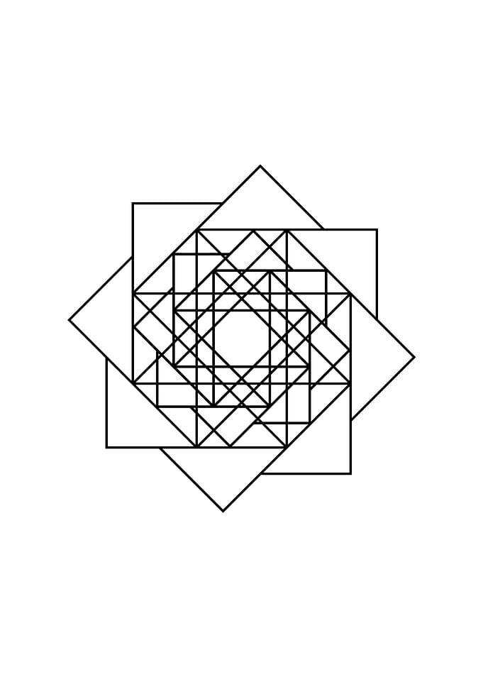 White Geometric Glyph Sign