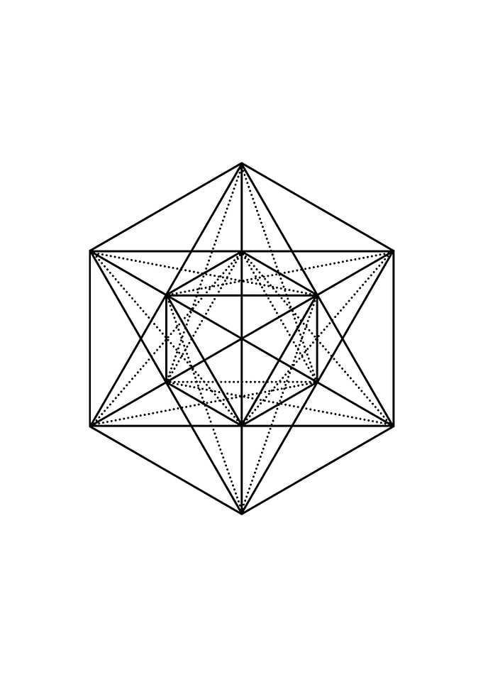 White Geometric Glyph Sign
