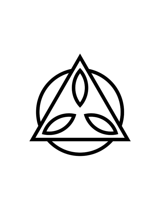 White Geometric Glyph Sign