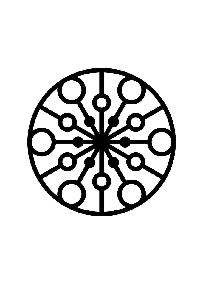 White Glyph Mandala Rune