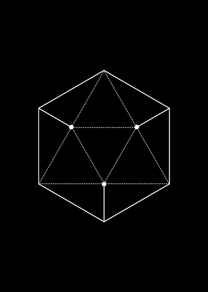 White Geometric Glyph Sign