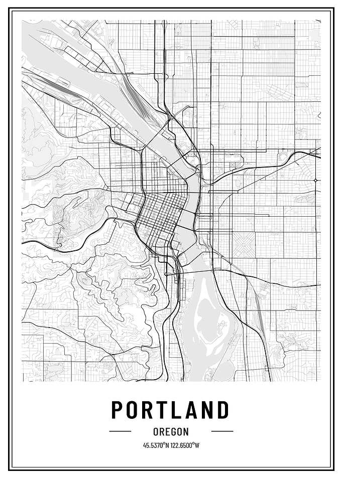 Portland Oregon map usa