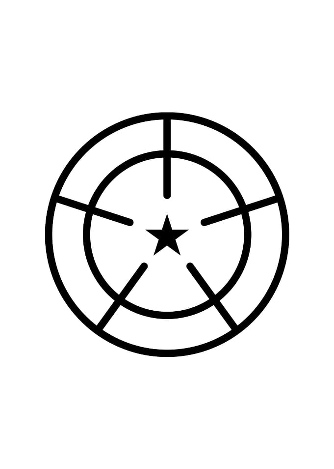 White Geometric Glyph Sign