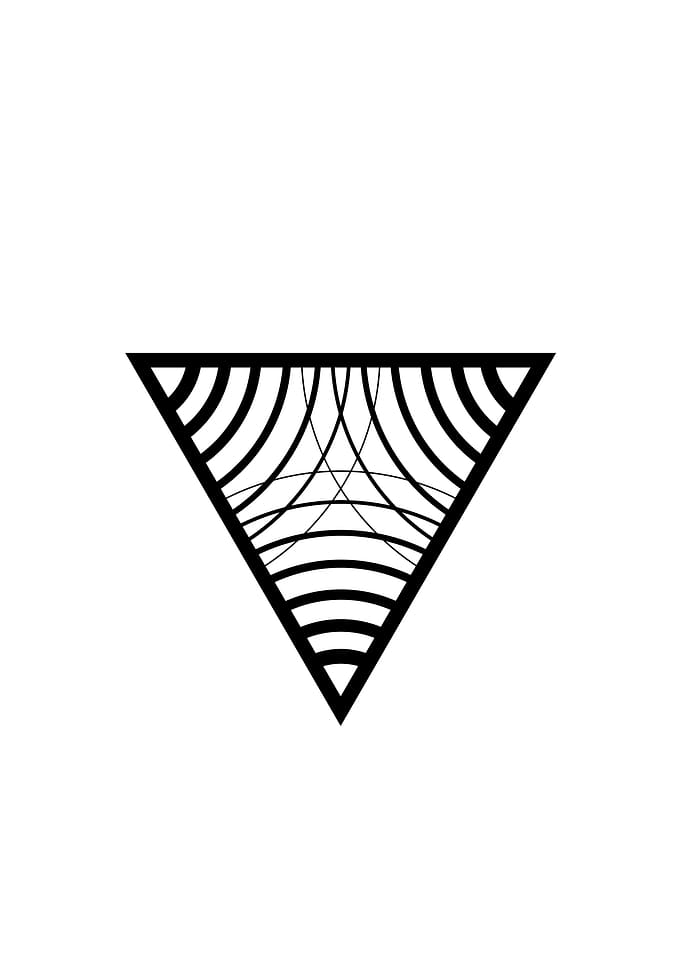 White Geometric Glyph Sign