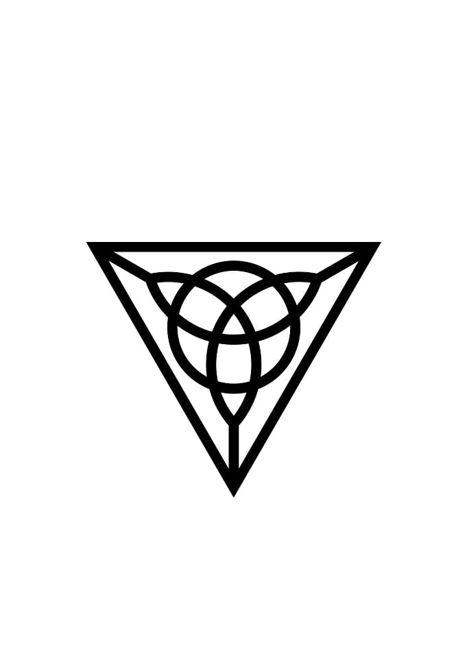 White Geometric Glyph Sign