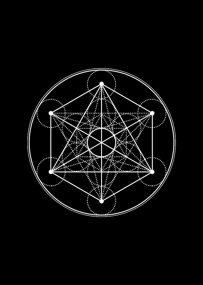 White Geometric Glyph Sign