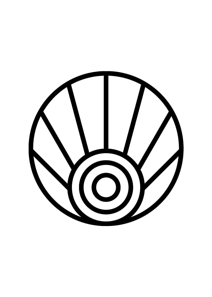 White Geometric Glyph Sign
