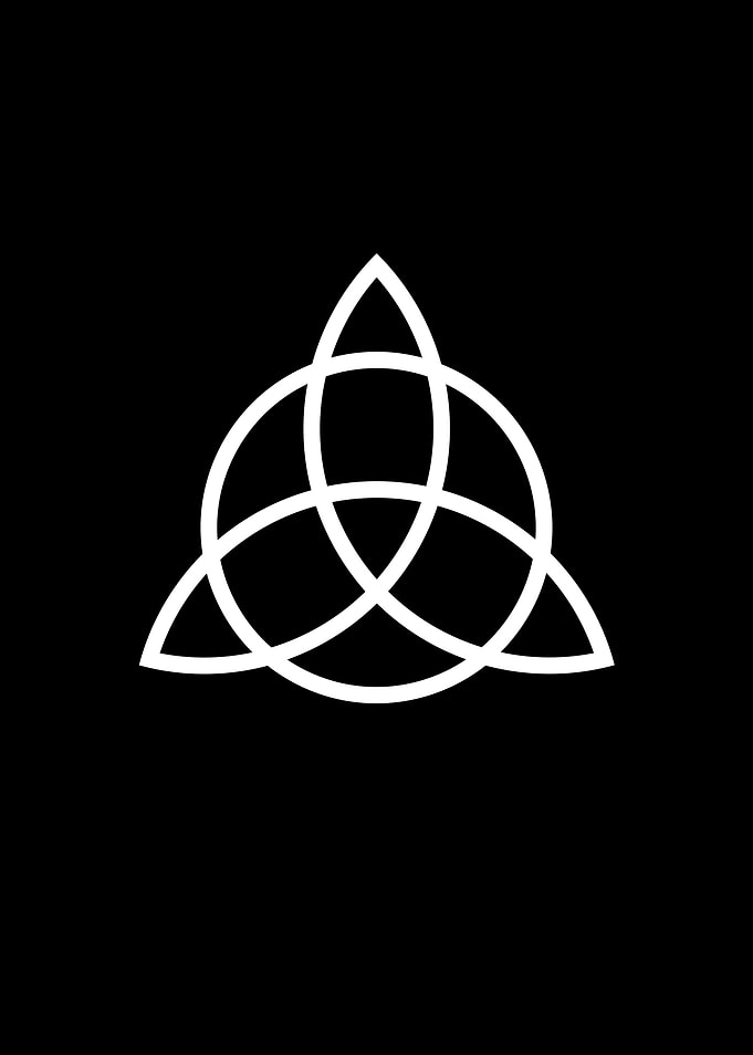 White Triquetra Glyph Sign