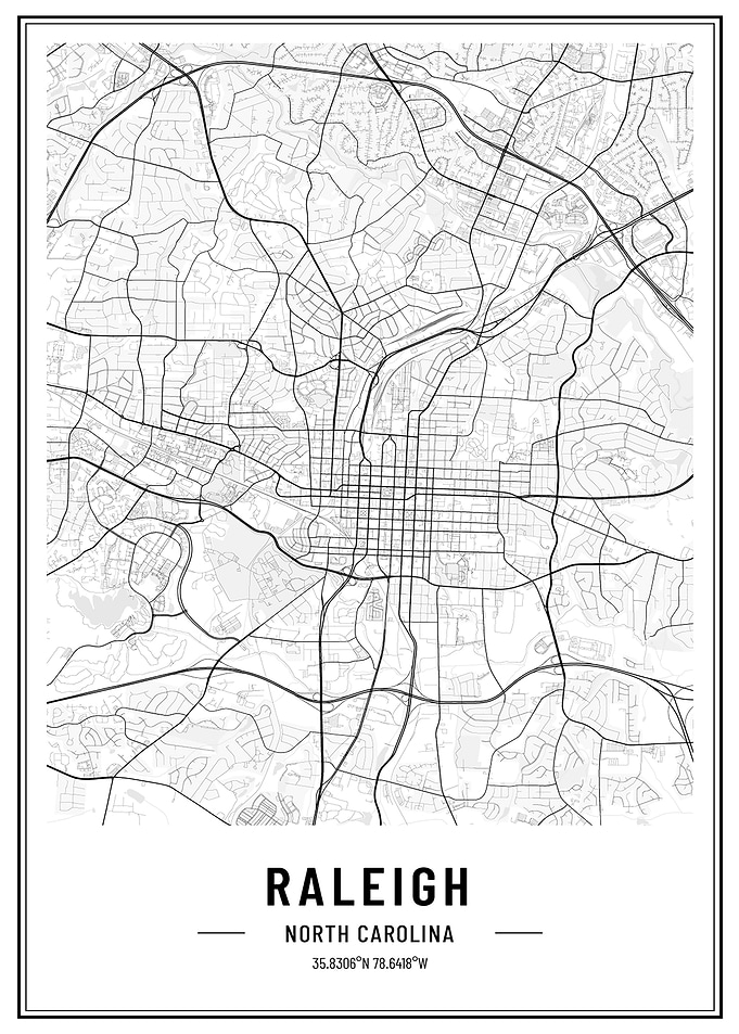 Raleigh USA map
