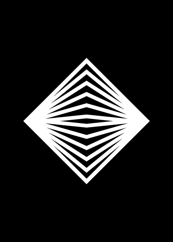 White Geometric Glyph Sign