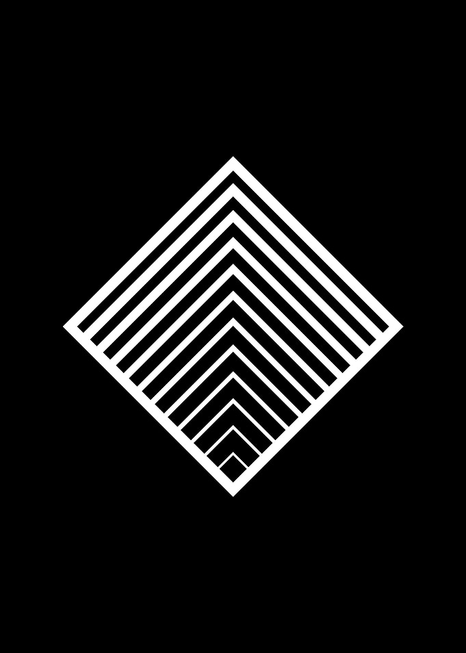 White Geometric Glyph Sign