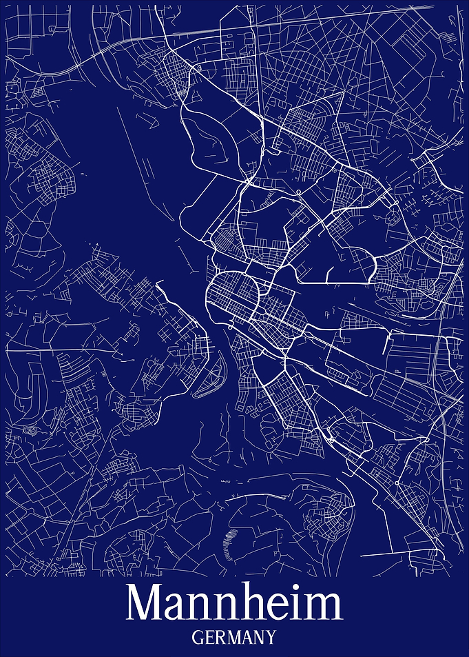 Mannheim City Map Germany