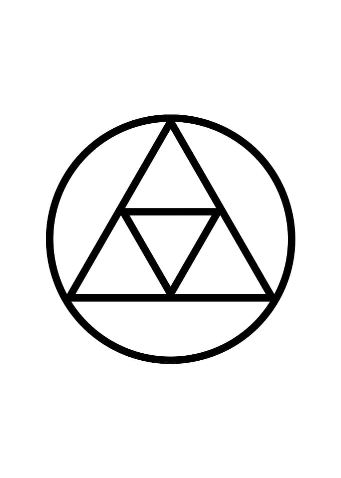 White Geometric Glyph Sign