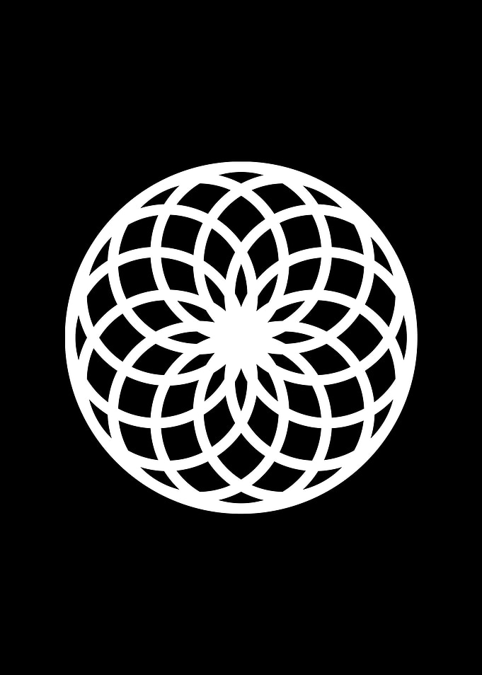 White Geometric Glyph Sign