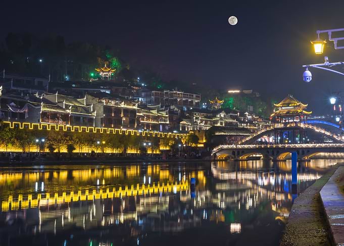 Night view of the ancient