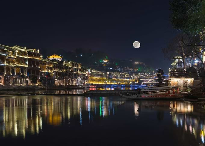 Night view of the ancient