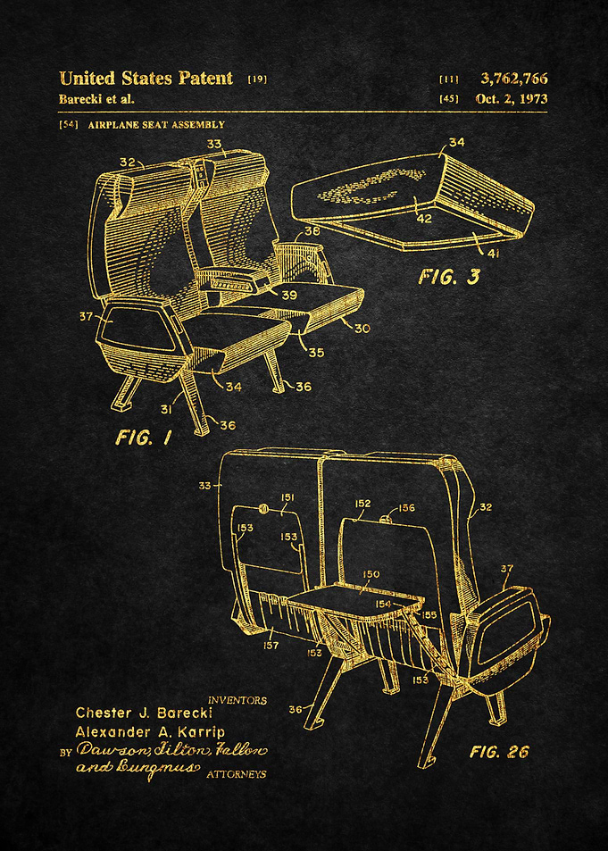 14 Airplane Seat Patent