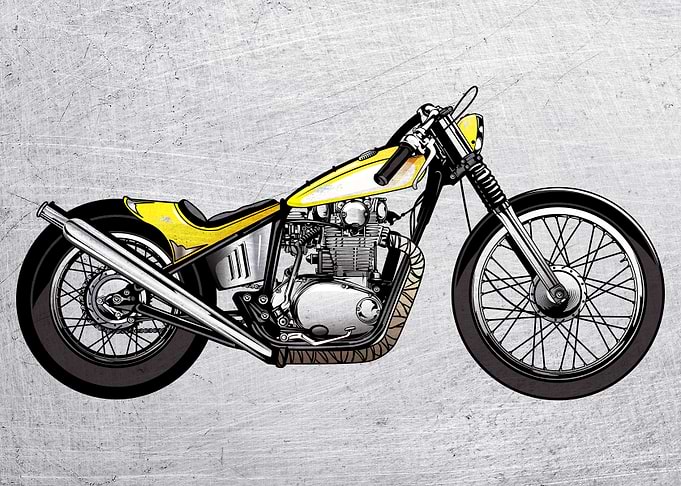 Motorbike Wall Poster Art9