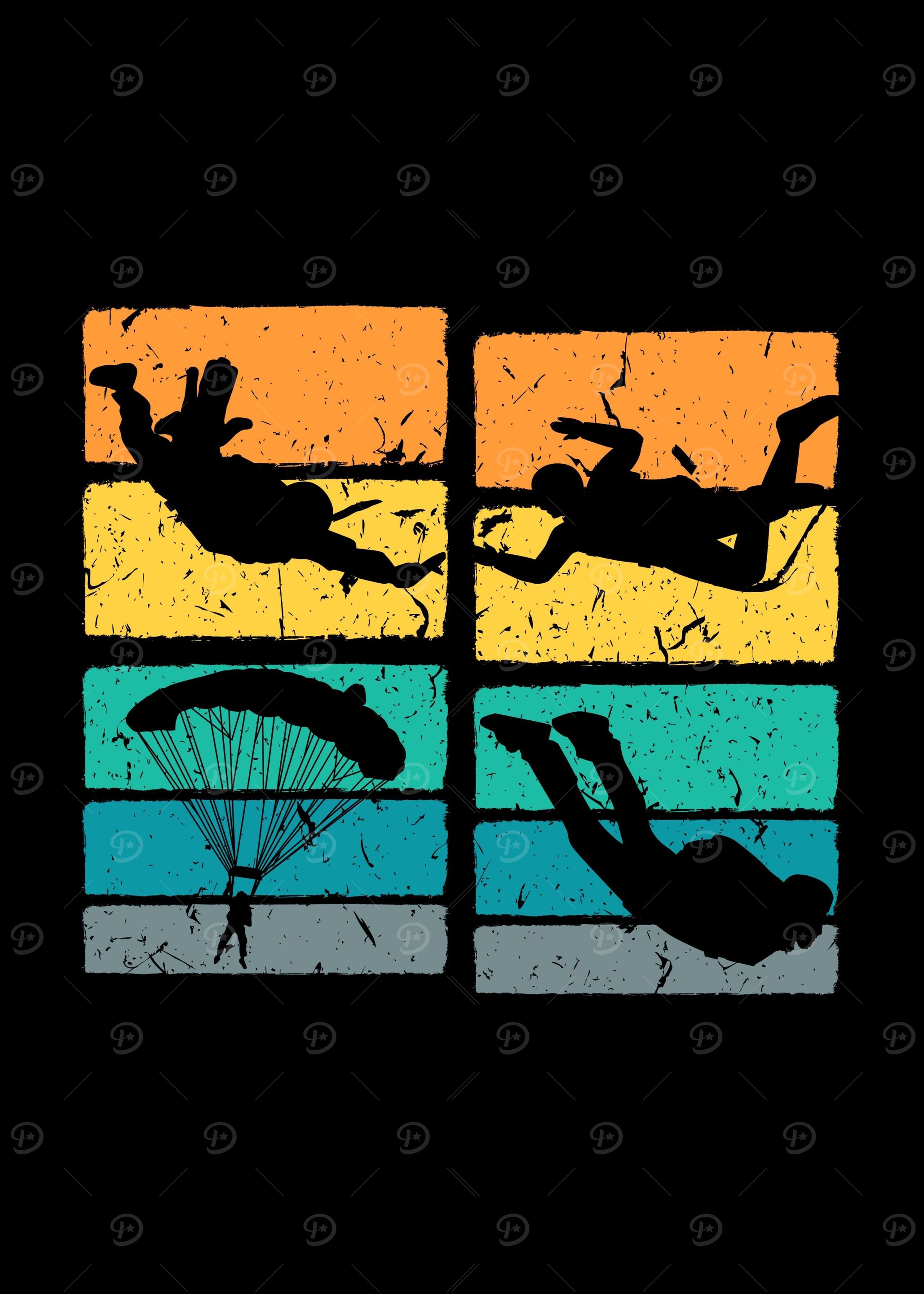 Skydiving Retro Skydiver