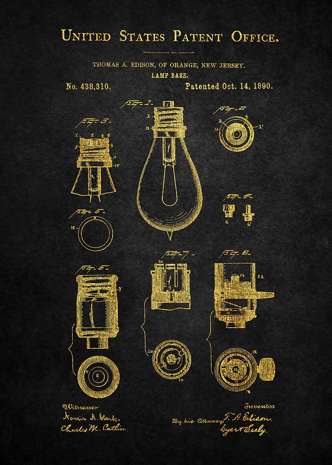10 Lamp Base Patent Print
