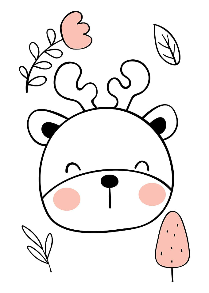 Reindeer animal doodle