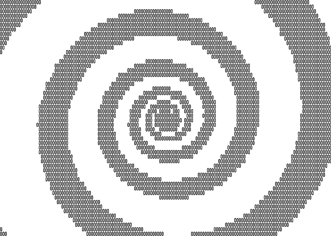 Hypnotic spiral ASCII char