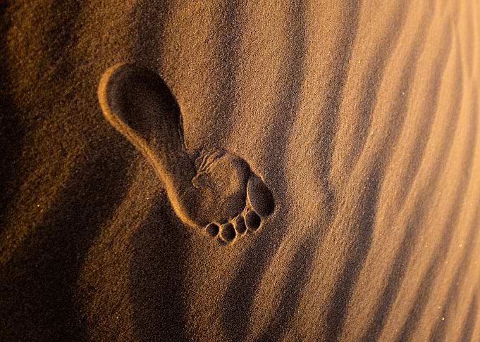 Footprint in the sand