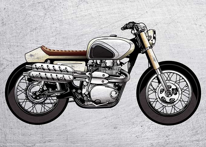 Motorbike Wall Poster Art3