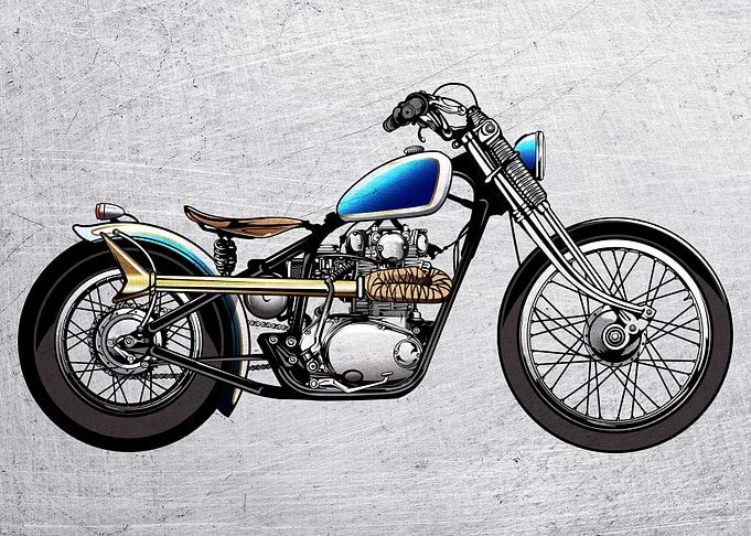 Motorbike Wall Poster Art5