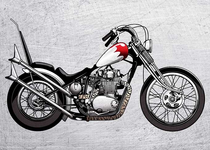 Motorbike Wall Poster Art1