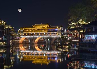 Night view of the ancient