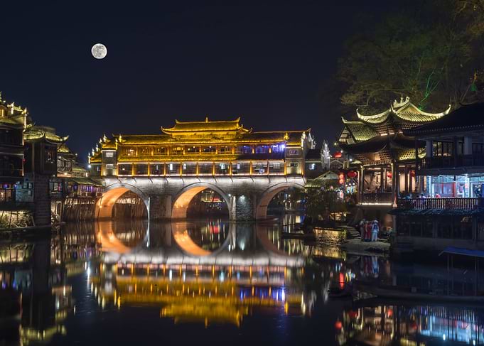 Night view of the ancient