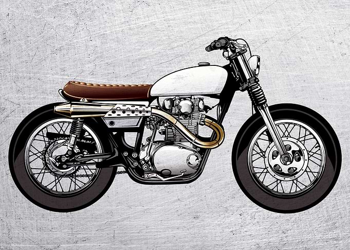 Motorbike Wall Poster Art2