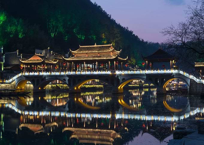 Night view of the ancient