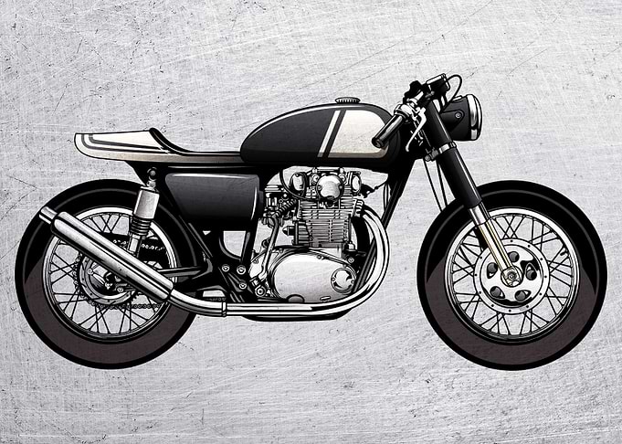 Motorbike Wall Poster Art