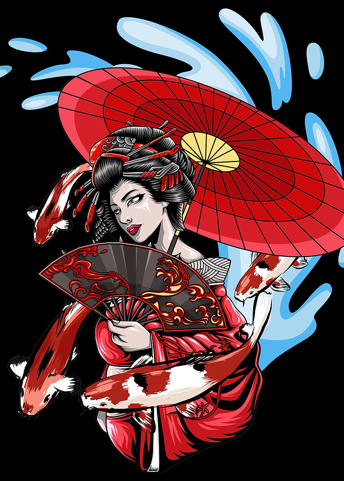 Geisha Koi Fish Aesthetic