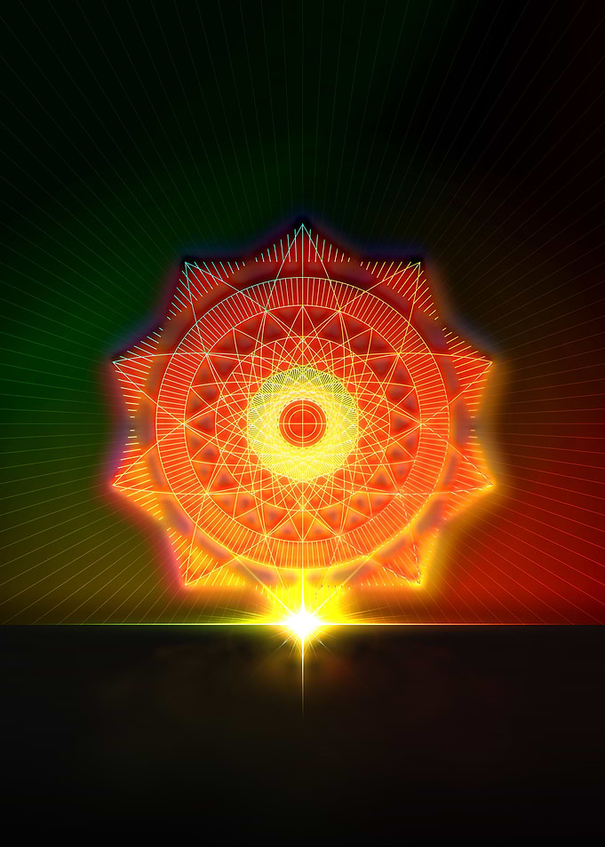 Neon Sacred Geometry Glyph
